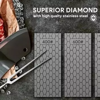 3 шт. алмазный камень для заточки ножей-200/400/1000 # точилка для ножей с ультратонкой сотовой поверхностью точильный камень режущий инструмент S