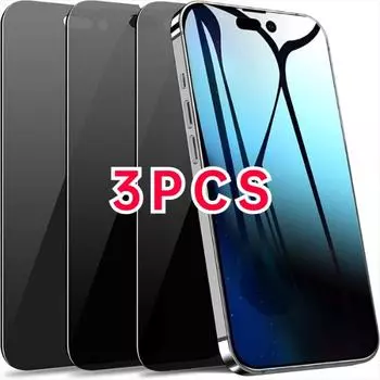 3 шт., антишпионское закаленное стекло для iPhone 15 Pro Max 14 Plus 13 12 Mini 11 Pro, защитная пленка для экрана для IPhone XR XS Max 7 8Plus, стекло iphone 11 чёрный
