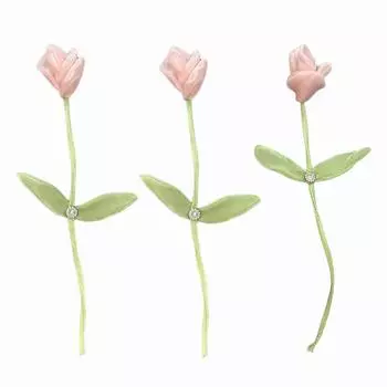 3 шт. Аппликации в виде цветов из тюля со стразами, 3D, для одежды, DIY, нашивки для одежды, женские розовый