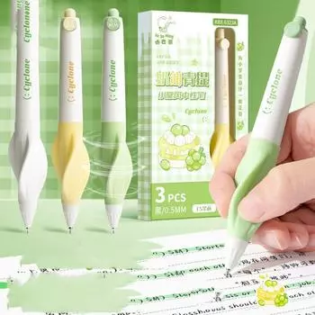 3 шт. эстетическая прямая шариковая ручка с жидким пером, черные чернила, 0,5 мм, нейтральная ручка для школы и офиса коричневый