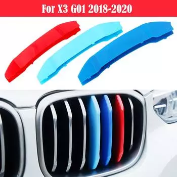 3 шт. автомобильные гоночные накладки на переднюю решетку для BMW X3 G01 2018 M Power Performance Grill Car X3 G01 18-20
