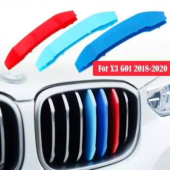 3 шт. автомобильные гоночные накладки на переднюю решетку для BMW X3 G01 2018 M Power Performance Grill Car X3 G01 18-20