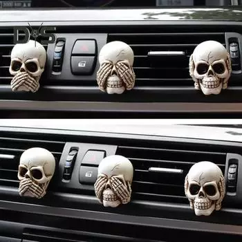 3 шт. Автомобильные зажимы для духов Различные формы черепа Автомобильные вентиляционные держатели для духов Автомобильный ароматический зажим для вентиляционных отверстий Внутреннее вентиляционное отверстие Освежитель Автомобильные вентиляционные аксессу