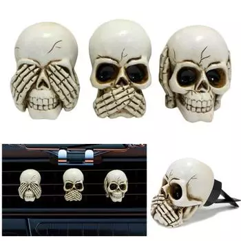 3 шт. Автомобильные зажимы для духов Различные формы черепа Автомобильные вентиляционные держатели для духов Автомобильный ароматический зажим для вентиляционных отверстий Внутреннее вентиляционное отверстие Освежитель Автомобильные вентиляционные аксессу