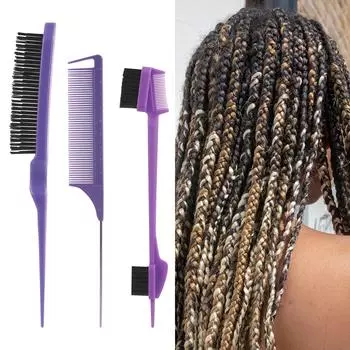 3 шт. аксессуары для щеток для волос, набор для укладки, расческа для начеса, расческа для крысиного хвоста, щетки для краев чёрный