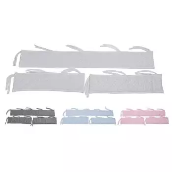 3 шт. бампер для детской кровати, раздельный тип, мягкий защитный рукав для детской кровати, защитный край из пузырчатой бархатной ткани White