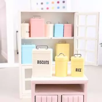 3 шт., банка для хранения хлеба для кукольного домика, 1/6, кухонная мебель, аксессуары для кукольного домика