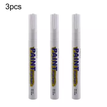 3 шт. Белая ручка-маркер для краски, водостойкая ручка для автомобильных шин на масляной основе, набор быстросохнущих и постоянных