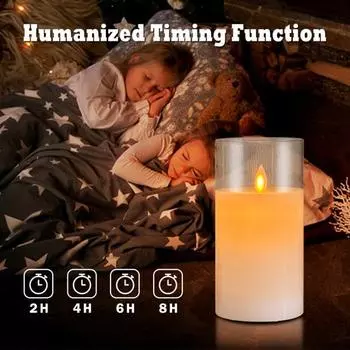 3 шт. беспламенная свеча, светодиодный ночник с дистанционным управлением, мерцающий эффект пламени, свечи на батарейках, украшения для вечеринки серый