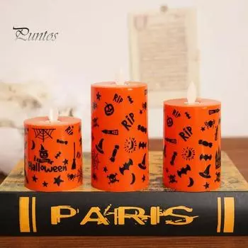 3 шт. беспламенные свечи на батарейках мерцающие поддельные свечи для дома и улицы Хэллоуин декор для свадеб вечеринок 1 Set