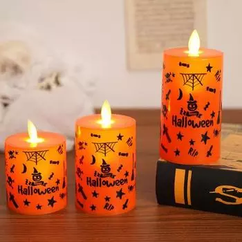 3 шт. беспламенные свечи на батарейках мерцающие поддельные свечи для дома и улицы Хэллоуин декор для свадеб