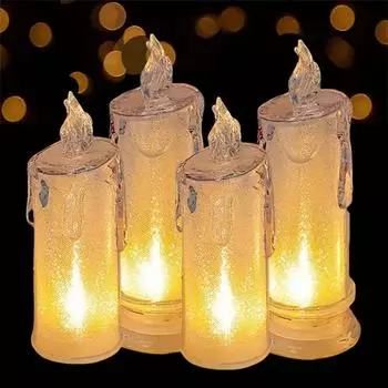 3 шт. беспламенные свечи светодиодные свечи-колонны для семейных ужинов при свечах на День святого Валентина, свадьбу, день рождения, декор спальни, подарок light yellow