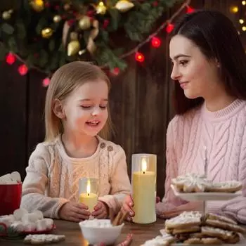 3 шт. беспламенных светодиодных свечей на батарейках мерцающие свечи светодиодные свечи для украшения дома кафе ресторана светло-желтого