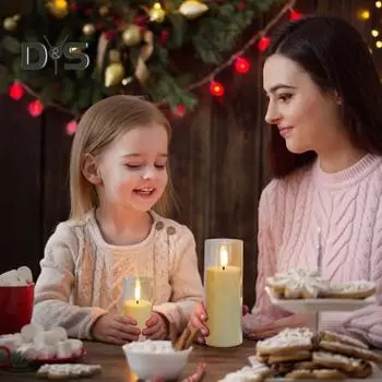 3 шт. беспламенных светодиодных свечей на батарейках мерцающие свечи светодиодные свечи для украшения дома кафе ресторана слоновая кость