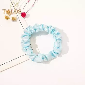 3 шт., бесшовные резинки для волос, гладкий атласный держатель для хвоста, высокоэластичная толстая регулируемая повязка для волос, однотонная веревка для волос синий