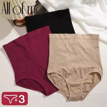 3 шт. бесшовные утягивающие трусики с высокой талией, корректирующее белье, женское нижнее белье, антибактериальные мягкие трусы с промежностью, женское нижнее белье M&Set