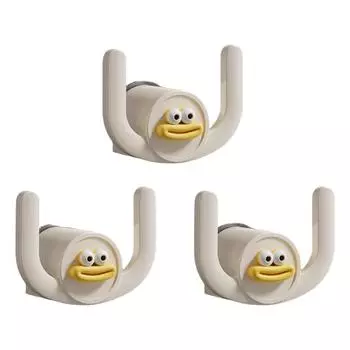 3 шт. Без сверления Настенный крючок для хранения в ванной комнате Легкая установка Защищает стену Аксессуар для различных предметов белый