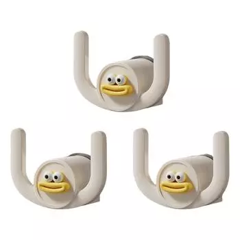 3 шт. Без сверления Настенный крючок для хранения в ванной комнате Легкая установка Защищает стену Аксессуар для различных предметов белый