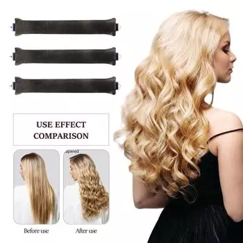 3 шт. безнагревные щипцы для завивки волос, повязка на голову, бигуди без нагрева, локоны, мягкие гибкие стержни для сна с крючком, инструменты для укладки волос хаки