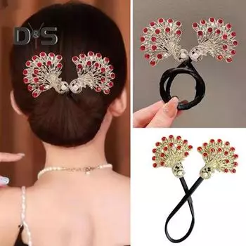 3 шт., бигуди для создания пучков со стразами в виде павлиньего хвоста, ловкий твистер для завивки волос, зажим для волос, ленивые женские аксессуары для укладки волос 3pcs