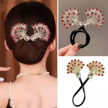 3 шт., бигуди для создания пучков со стразами в виде павлиньего хвоста, ловкий твистер для завивки волос, зажим для волос, ленивые женские аксессуары для укладки волос 3pcs