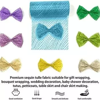 3 шт. блестящая волнистая тюль в рулонах, ткань 6 дюймов на 10 ярдов, сетчатая катушка с лентой для свадьбы, дня рождения, украшения «сделай сам» 3pcs/set красный