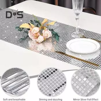 3 шт. блестящие дорожки для диско-вечеринки, зеркальные дорожки для стола с пайетками, ретро-стиль 70-х, 80-х годов, украшения для стола в стиле шара, дня рождения, девичника, танцевальной вечеринки розы красного