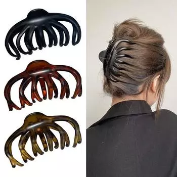 3 шт., большая заколка для волос в форме осьминога из переработанного пластика, аксессуары для волос на затылке