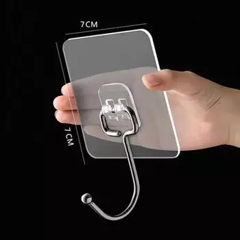 3 шт. Большой крючок для одежды, самоклеящийся, из ПВХ и нержавеющей стали, прозрачный, многоцелевой, настенный, аксессуары для ванной комнаты