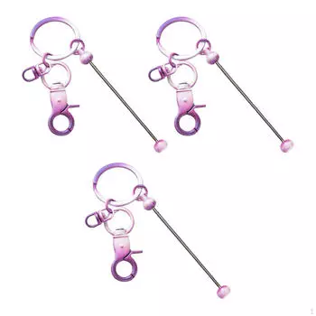 3 шт. брелок из бисера с металлическим покрытием из бисера градиентного цвета для DIY розовый