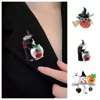 3 шт. брошь в виде тыквы из цинкового сплава, яркий цветной значок-призрак, модные эмалевые булавки на Хэллоуин 3Pcs