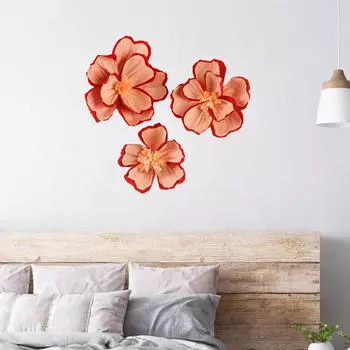 3 шт. бумажные цветы настенный декор своими руками поделки орнамент 3D ручная работа креп свадьба