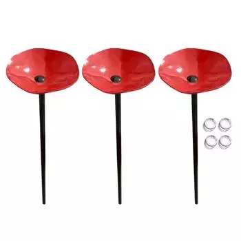 3 шт. Чашка для питья пчел Кормушка для воды в виде бабочки со стеклянными бусинами Станция для воды для пчел со стойкой для сада Опылители Декор двора 3pcs