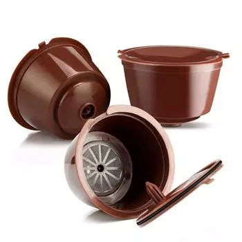 3 шт. Чашки с фильтрами для кофе Многоразовые капсульные фильтры для кофе Многоразовые многоразовые капсульные чашки для кофе коричневый