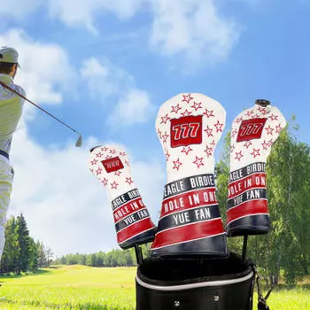 3 шт. чехлы для гольф-клуба, головные уборы, легкий защитный рукав для головы, подарок для гольфиста белый