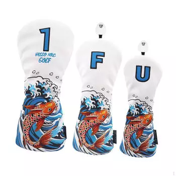 3 шт. чехлы для головок клюшек для гольфа, драйвер Fairway, износостойкие деревянные гибридные гольфисты белый