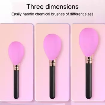 3 шт. Чехлы для кистей для макияжа Гибкие пылезащитные противообрастающие многоразовые силиконовые чехлы для хранения кистей для тональной основы для красоты для женщин розовый