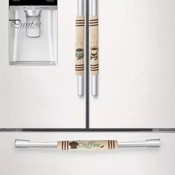 3 шт. чехлы на дверные ручки холодильника, декоративные ручки для кухонной техники, противоскользящие защитные перчатки для холодильника, микроволновой печи, посудомоечной машины, духовки бежевый