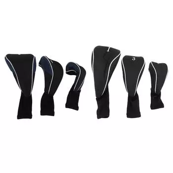 3 шт. чехлы на голову для клюшек Driver Fairway Woods Club универсальные эластичные чехлы на голову с длинным воротом комплект Blue