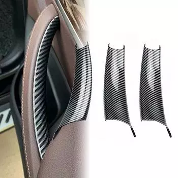 3 шт., чехол для внутренней дверной ручки автомобиля для BMW X5 X6 F15 F16 2015-2018, матовый черный из углеродного волокна матовый черный