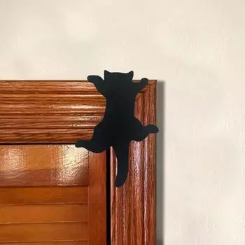 3 шт. Черная кошка дверная рама украшение прочная деревянная подвесная кошка на Хэллоуин