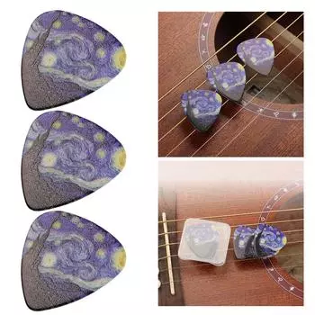 3 шт. Creative Star Guitar Media Thin Medium And Heavy Pick Set Акустическая гитара Plectrums Музыкальные инструменты Аксессуары