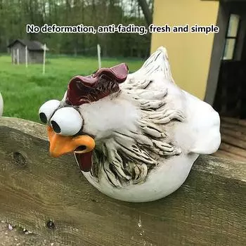 3 шт., декор петуха, скульптура курицы, украшение для рабочего стола, декор для куриного забора, украшения из смолы, забавный орнамент для подарков белый