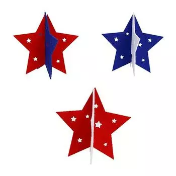 3 шт. День независимости 3D Звезда Украшения для дома, Интересные украшения для дома из дерева One Size