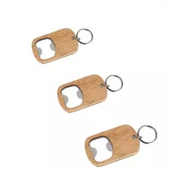 3 шт. Деревянная открывалка для бутылок Деревянный брелок Открывалки для бутылок Заготовки Деревянная гравировка Брелоки для ключей Ключевой брелок для дома, кухни, вечеринки 3Pcs