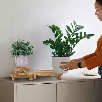 3 шт. деревянная подставка для растений для помещений и улицы, круглая деревянная подставка для декора 6/8/10 деревянная подставка для табурета держатель для цветочного горшка хаки