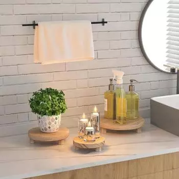 3 шт. деревянная подставка для растений в деревенском стиле, круглая, легко собираемая подставка