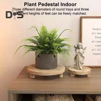 3 шт. деревянная подставка для растений в деревенском стиле, круглая, простая в сборке, подставка на пьедестале, настольная подставка для демонстрации на кухне, гостиной, спальне, декор Sets