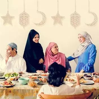 3 шт. Деревянная подвесная подвеска на Ид Мубарак, украшение на Рамадан Карим, подарок на ислам, мусульманское украшение для домашнего стола, товары для рукоделия и вечеринки
