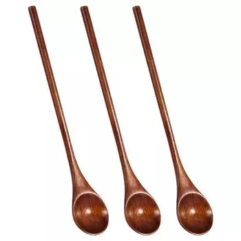 3 шт. Деревянные ложки для меда Длинные ложки для перемешивания Ложки для смешивания чая, кофе и коктейлей Экологичная кухонная утварь